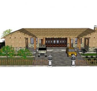 茅草屋顶su模型下载_sketchup草图大师SKP模型