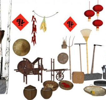 农具小品su模型下载_sketchup草图大师SKP模型