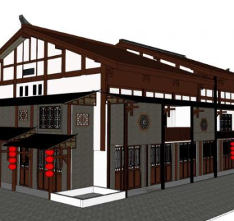 客栈su模型下载_sketchup草图大师SKP模型