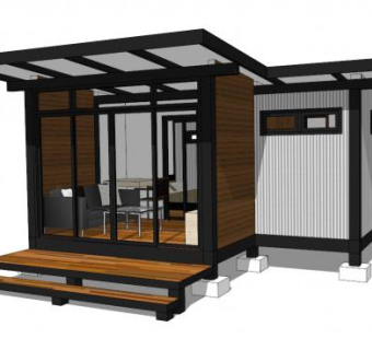 欧式木屋别墅su模型下载_sketchup草图大师SKP模型