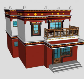藏式民居su模型下载_sketchup草图大师SKP模型
