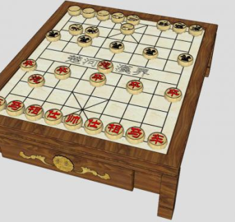 象棋桌su模型下载_sketchup草图大师SKP模型
