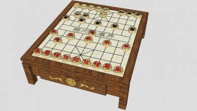 象棋桌su模型下载_sketchup草图大师SKP模型