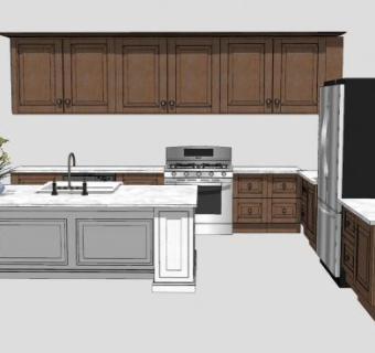 欧式厨房橱柜sketchup模型下载_sketchup草图大师SKP模型