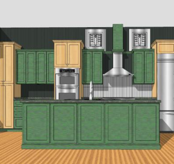 美式橱柜sketchup模型下载_sketchup草图大师SKP模型