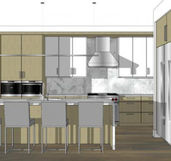中橱柜su模型下载_sketchup草图大师SKP模型