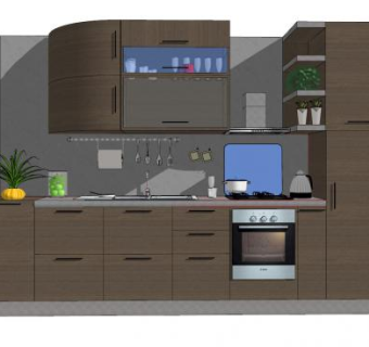 北欧整体橱柜SU模型下载_sketchup草图大师SKP模型