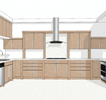 北欧开放式厨房SU模型下载_sketchup草图大师SKP模型