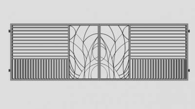 大铁门su模型下载_sketchup草图大师SKP模型