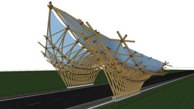 竹廊架su模型下载_sketchup草图大师SKP模型