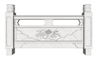 汉白玉栏杆su模型下载_sketchup草图大师SKP模型