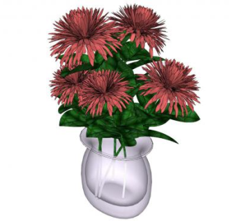 观赏花卉花瓶摆件SU模型下载_sketchup草图大师SKP模型