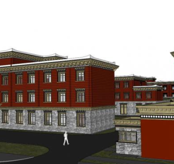 藏族建筑su模型下载_sketchup草图大师SKP模型