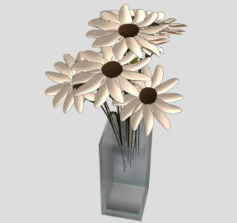 菊花观赏花瓶SU模型下载_sketchup草图大师SKP模型