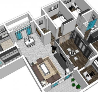 现代简约风格su模型下载_sketchup草图大师SKP模型