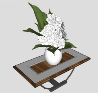 茶几上的花瓶SU模型下载_sketchup草图大师SKP模型