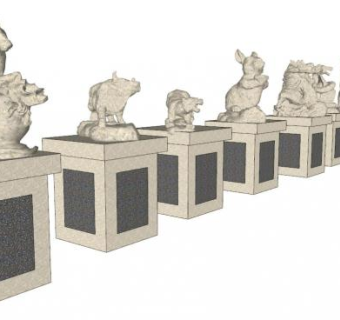 十二生肖su模型下载_sketchup草图大师SKP模型