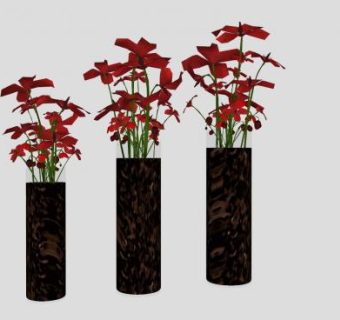 欧式花瓶鲜花装饰SU模型下载_sketchup草图大师SKP模型