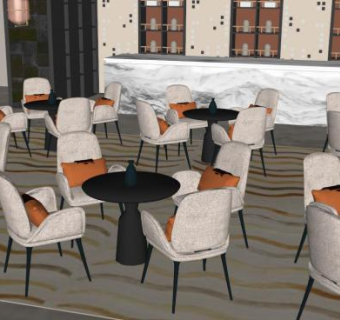 宴会厅桌椅su模型下载_sketchup草图大师SKP模型