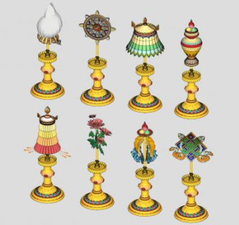 佛教八宝su模型下载_sketchup草图大师SKP模型