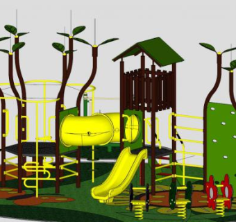 幼儿园室外器材su模型下载_sketchup草图大师SKP模型
