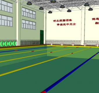 游泳馆su模型下载_sketchup草图大师SKP模型