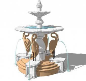 水景喷泉雕塑su模型下载_sketchup草图大师SKP模型