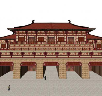 古城门su模型下载_sketchup草图大师SKP模型