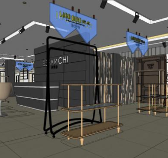 服装店室内装修设计su模型下载_sketchup草图大师SKP模型
