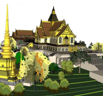 泰国寺庙su模型下载_sketchup草图大师SKP模型