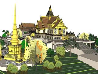 泰国<em>寺庙</em>su模型下载_sketchup草图大师SKP模型