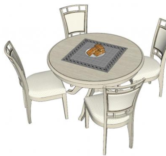 欧式圆桌su模型下载_sketchup草图大师SKP模型