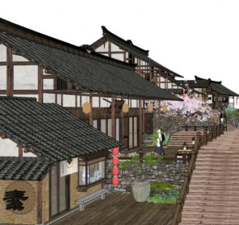 穿斗式su模型下载_sketchup草图大师SKP模型