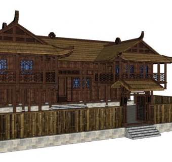 土家族吊脚楼su模型下载_sketchup草图大师SKP模型