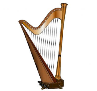 竖琴su模型下载_sketchup草图大师SKP模型