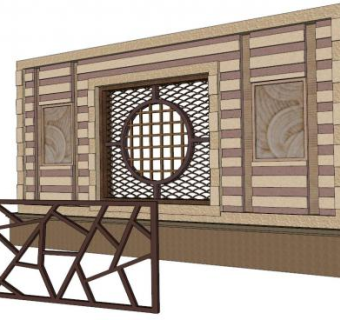 冰裂纹窗格su模型下载_sketchup草图大师SKP模型