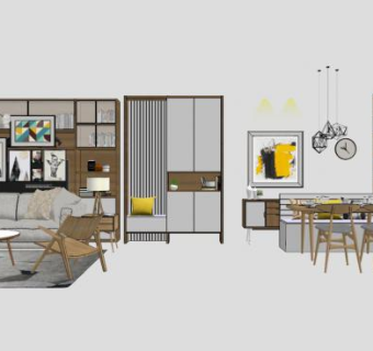 北欧风格家具su模型下载_sketchup草图大师SKP模型