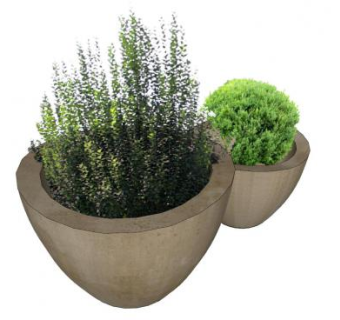 室外花钵盆栽SU模型下载_sketchup草图大师SKP模型