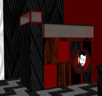 理发店收银台su模型下载_sketchup草图大师SKP模型