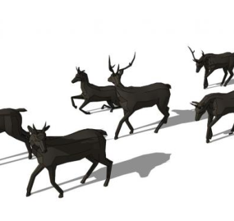 雕塑动物su模型下载_sketchup草图大师SKP模型