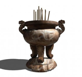 寺庙香炉su模型下载_sketchup草图大师SKP模型