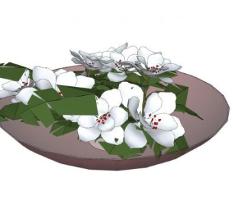 玻璃盆鲜花植物SU模型下载_sketchup草图大师SKP模型