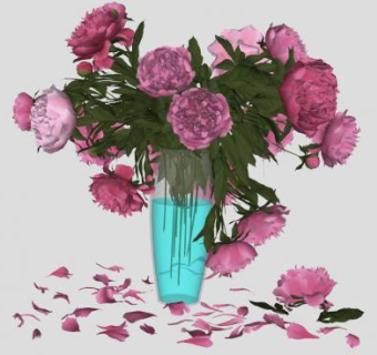 康乃馨花束花瓶SU模型下载_sketchup草图大师SKP模型