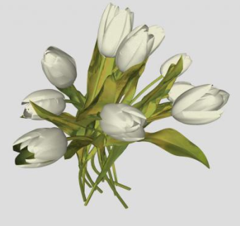 白色郁金香花瓶SU模型下载_sketchup草图大师SKP模型