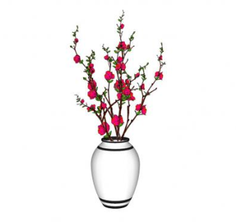 陶瓷花瓶花艺装饰SU模型下载_sketchup草图大师SKP模型