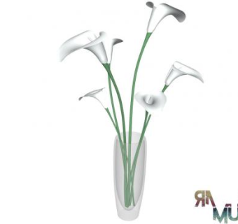 马蹄莲花瓶SU模型下载_sketchup草图大师SKP模型