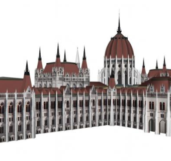 哥特式建筑SU模型下载_sketchup草图大师SKP模型