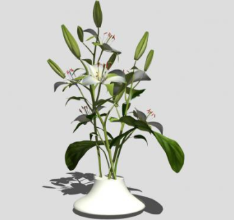 盛水花瓶蔷薇摆件SU模型下载_sketchup草图大师SKP模型