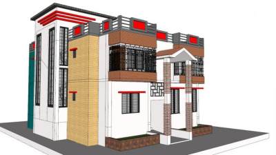 农村自建房su模型下载_sketchup草图大师SKP模型