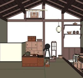 住吉的长屋su模型下载_sketchup草图大师SKP模型